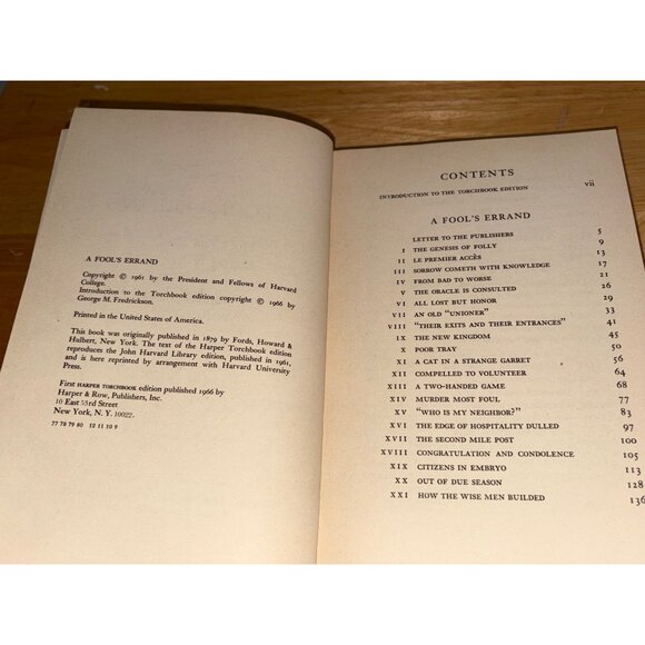 A Fools Errand By Albion W. Tourgée Paperback Harper Torchbooks Historical - Picture 9 of 15